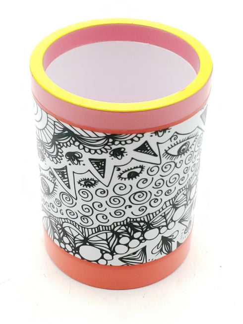 SONIA KASHUK "Sadye's Work of Art" Brush Cup Accessory Tool PINK/WHITE/BLACK NEW